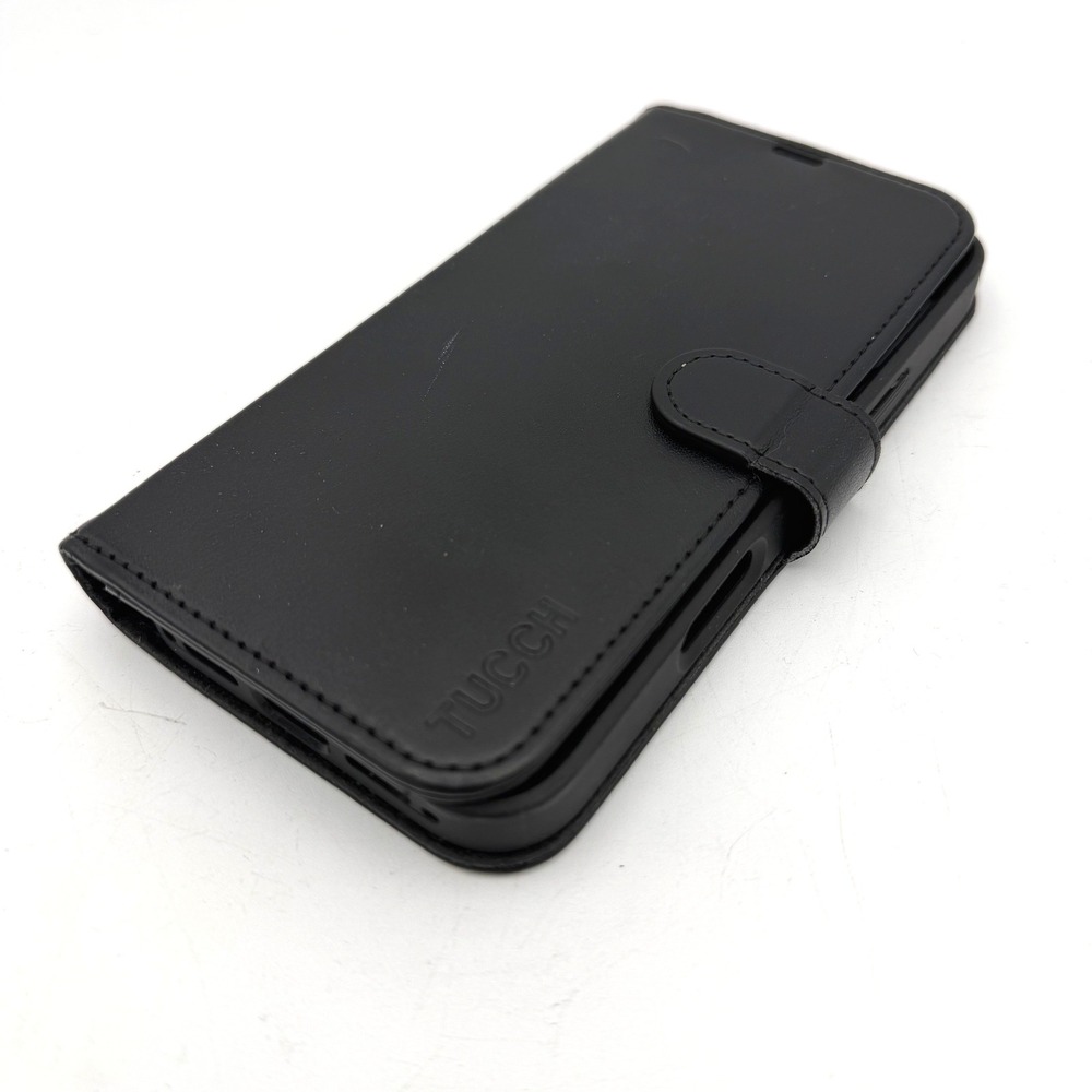 TUCCH Wallet Case iPhone 14 Pro Max Black Leather Folio Card Holder Cover